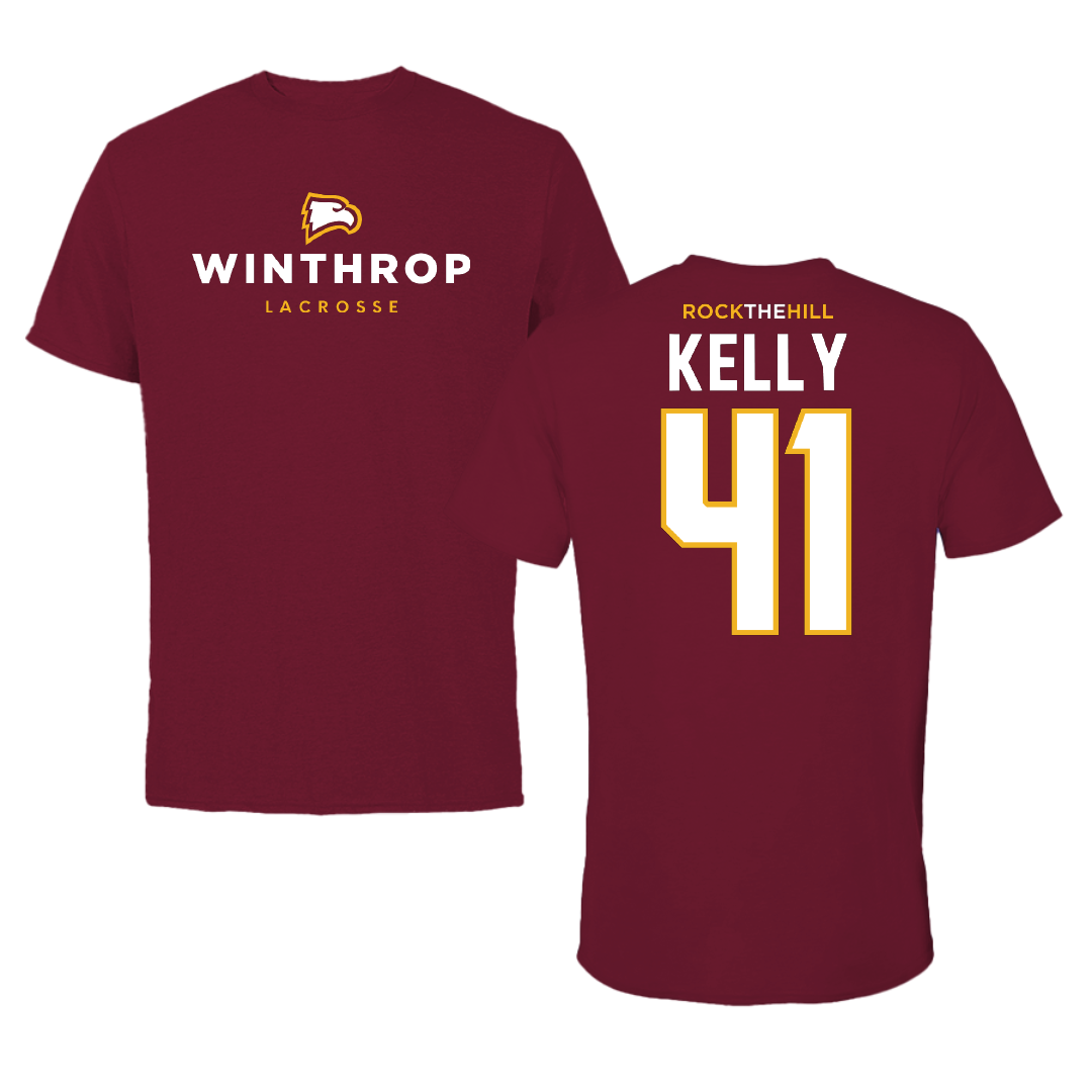 Winthrop University Lacrosse Garnet Tee - #41 Deirdre Kelly