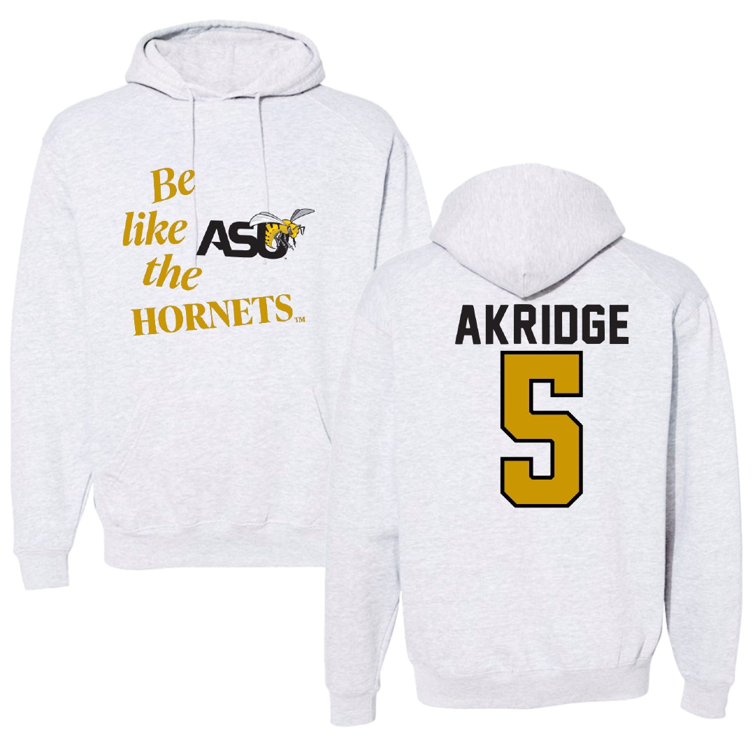Alabama State University Basketball Light Gray Be Like Us Hoodie - #5 Solangelei Akridge