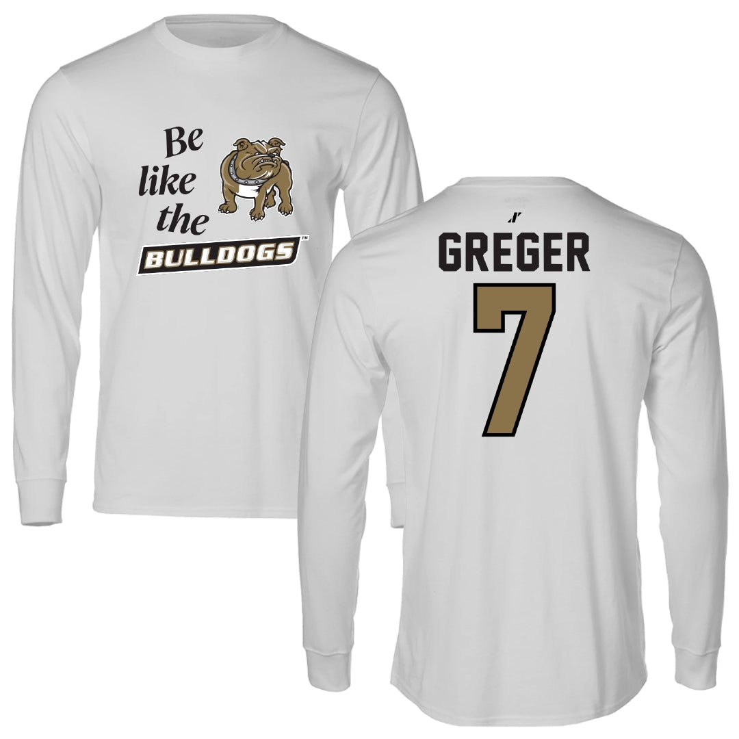 Bryant University Baseball Light Gray Be Like Us Long Sleeve - #7 Gavin Greger