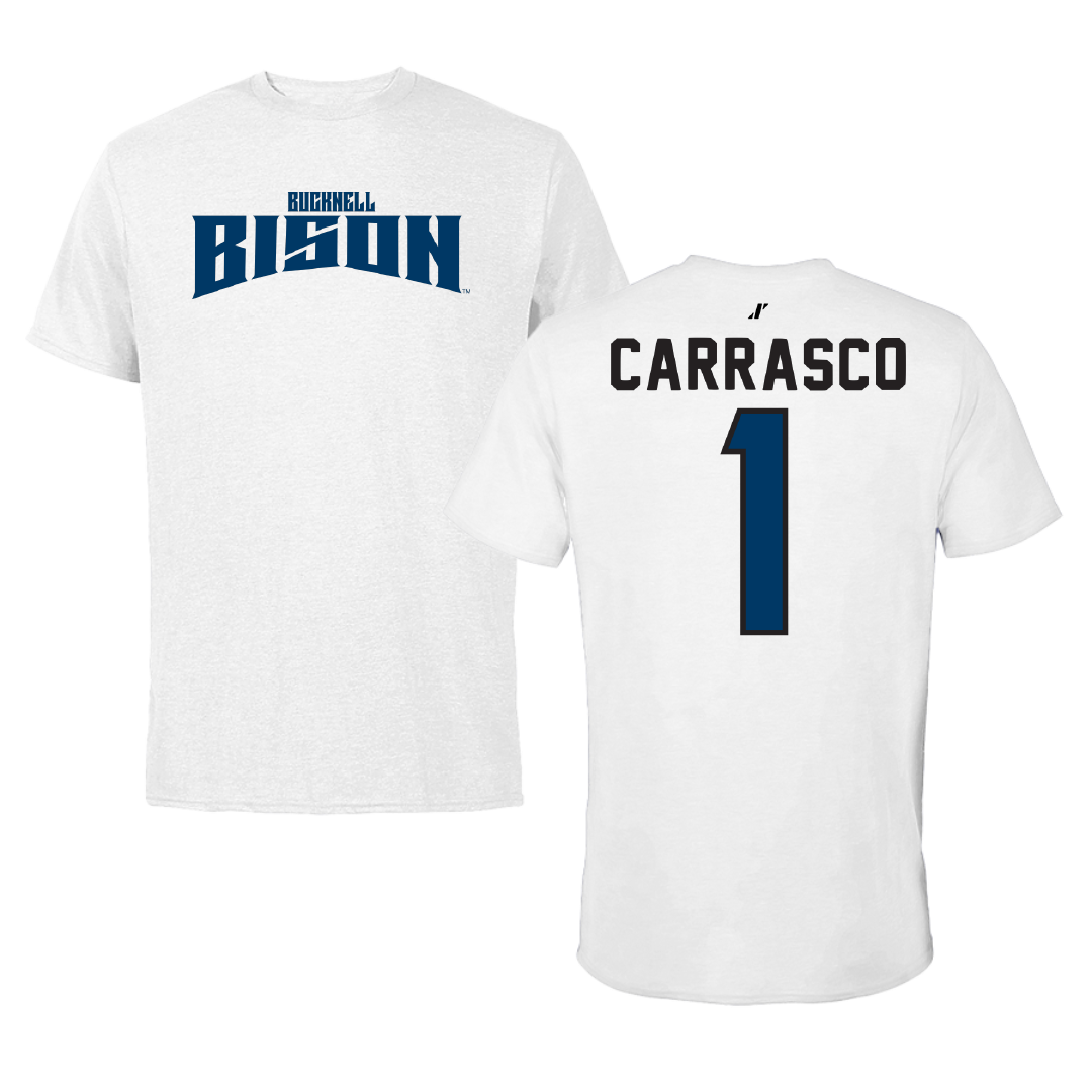 Bucknell University Football White Classic Tee - #1 Cesar Carrasco