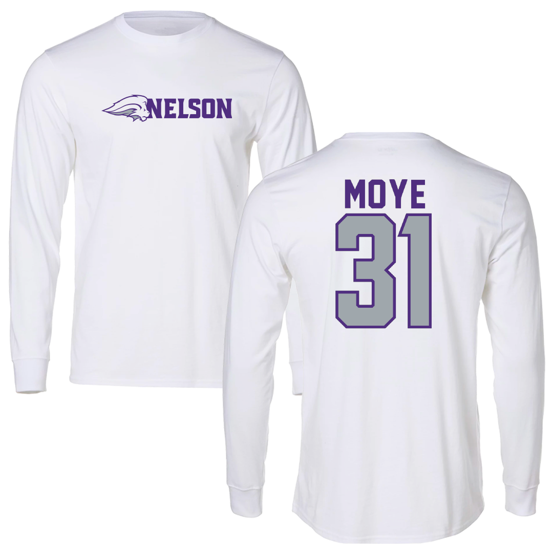 Nelson University Baseball White Long Sleeve - #31 Hamilton Moye