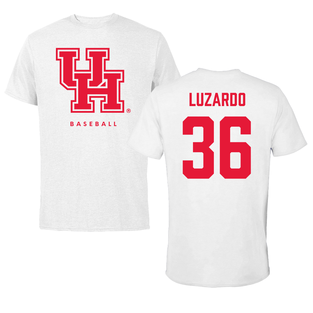 University of Houston Baseball White Tee - #36 Diego Luzardo