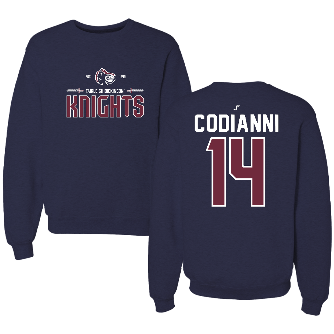 Fairleigh Dickinson University-Metropolitan Campus Lacrosse Navy General Crewneck - #14 Nora Codianni