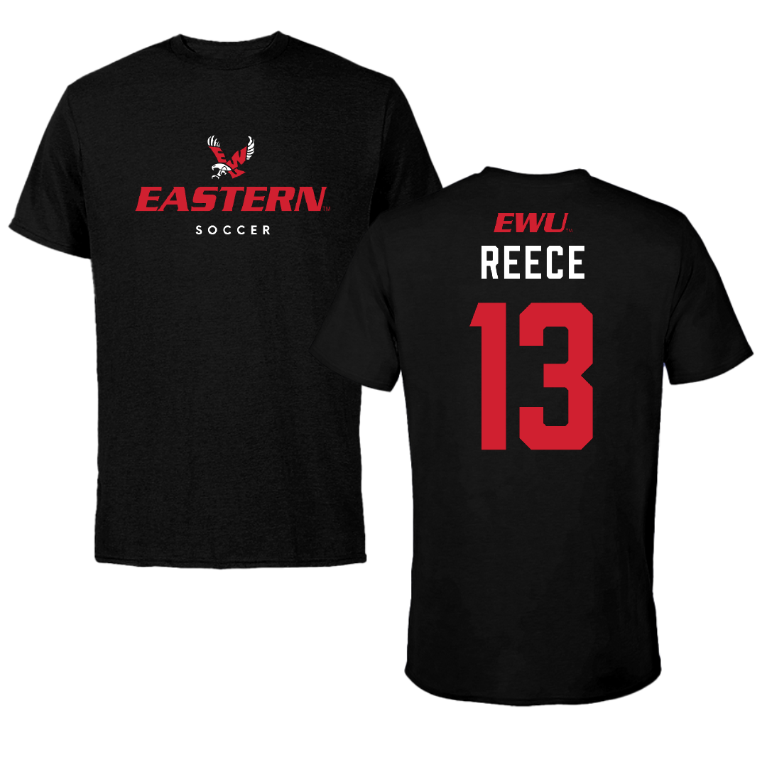 Eastern Washington University Soccer Black Eastern Performance Tee - #13 Savanah Reece