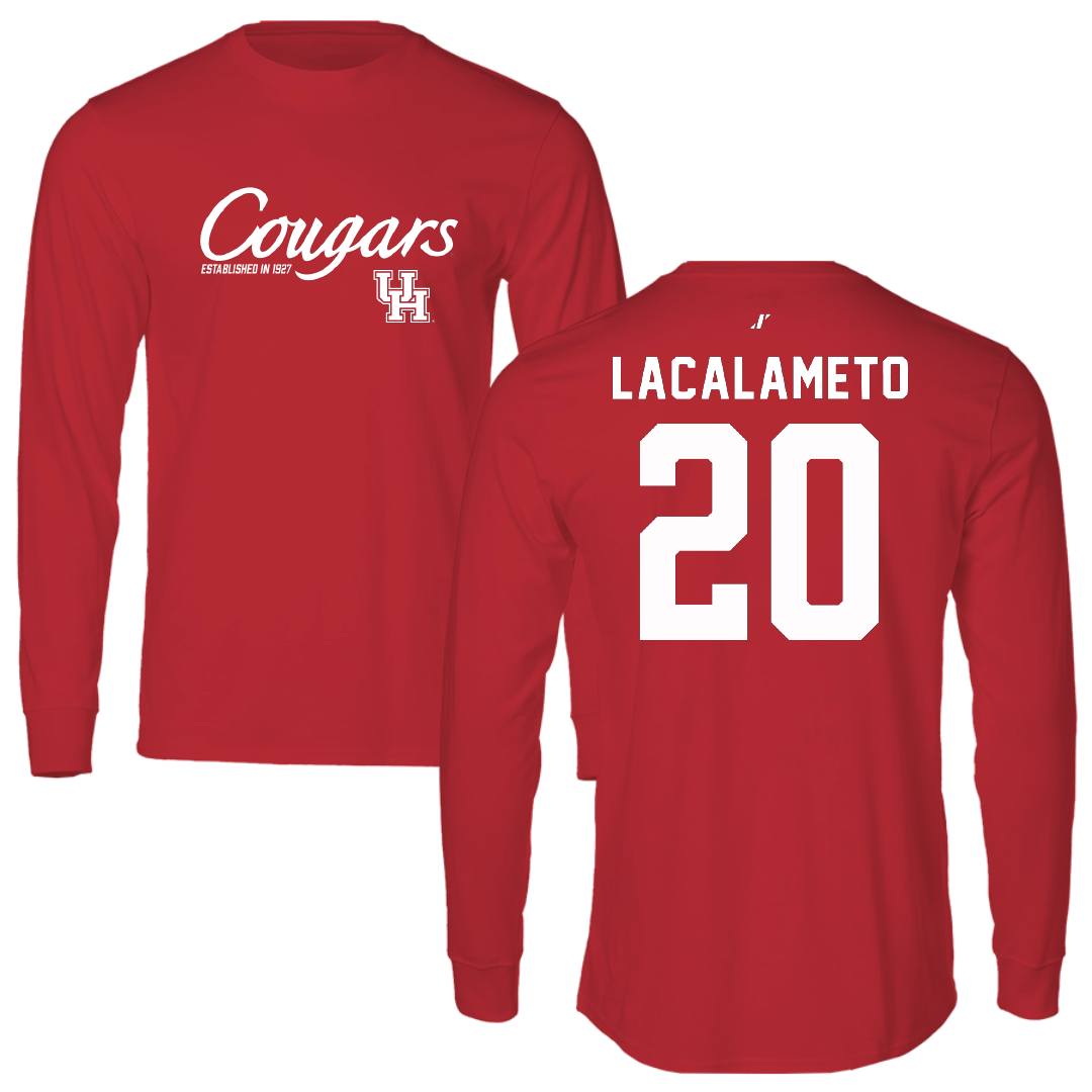 University of Houston Baseball Red General Performance Long Sleeve - #20 Kyle LaCalameto