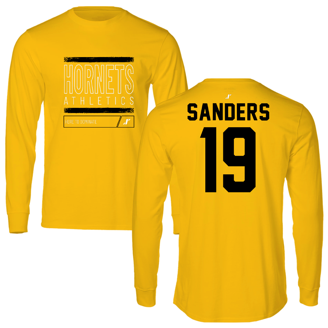 Alabama State University Baseball Gold Dominate Performance Long Sleeve - #19 Caleb Sanders