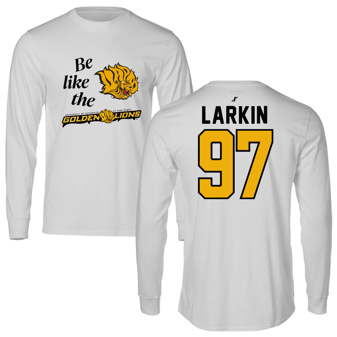 University of Arkansas-Pine Bluff Football Light Gray Be Like Us Long Sleeve - #97 Boothe Larkin