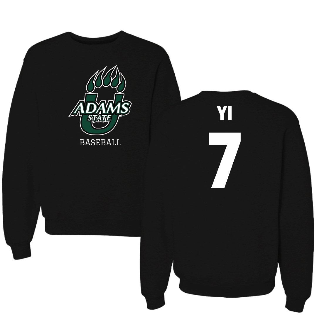 Adams State University Baseball Black State Crewneck - #7 Austin Yi