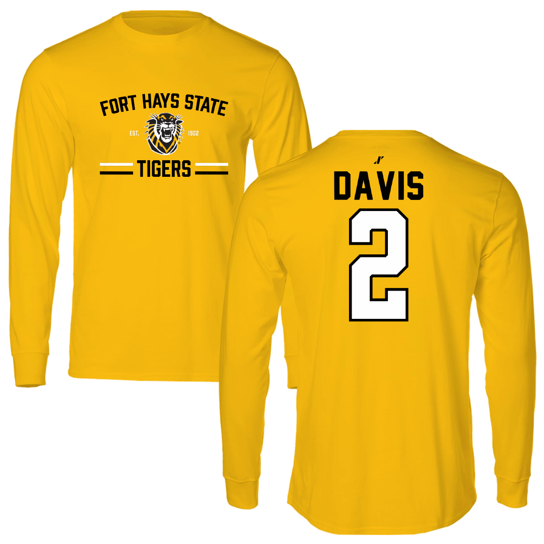 Fort Hays State University Basketball Gold General Long Sleeve - #2 Traejon Davis