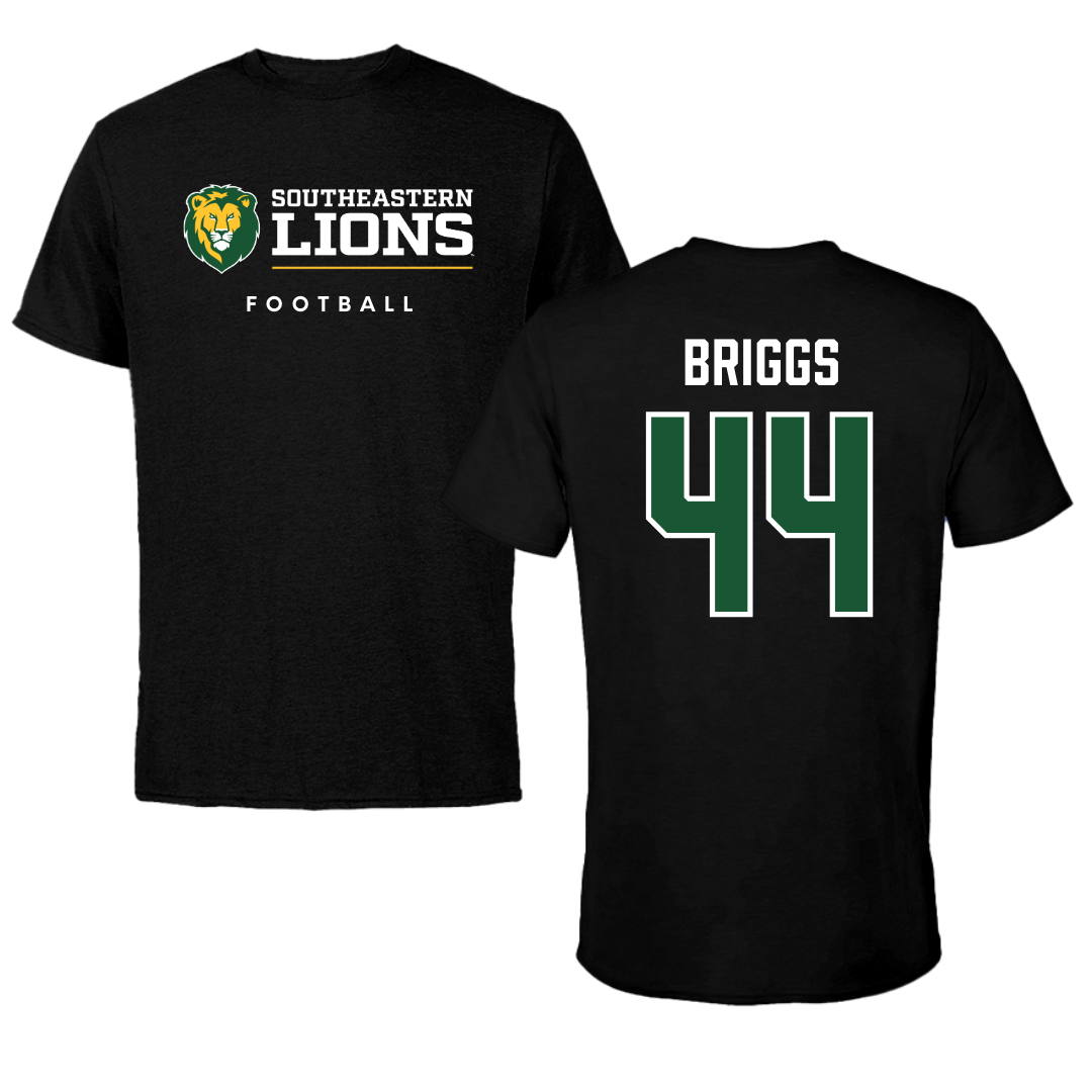 Southeastern Louisiana University Football Black Performance Tee - #44 Connor Briggs