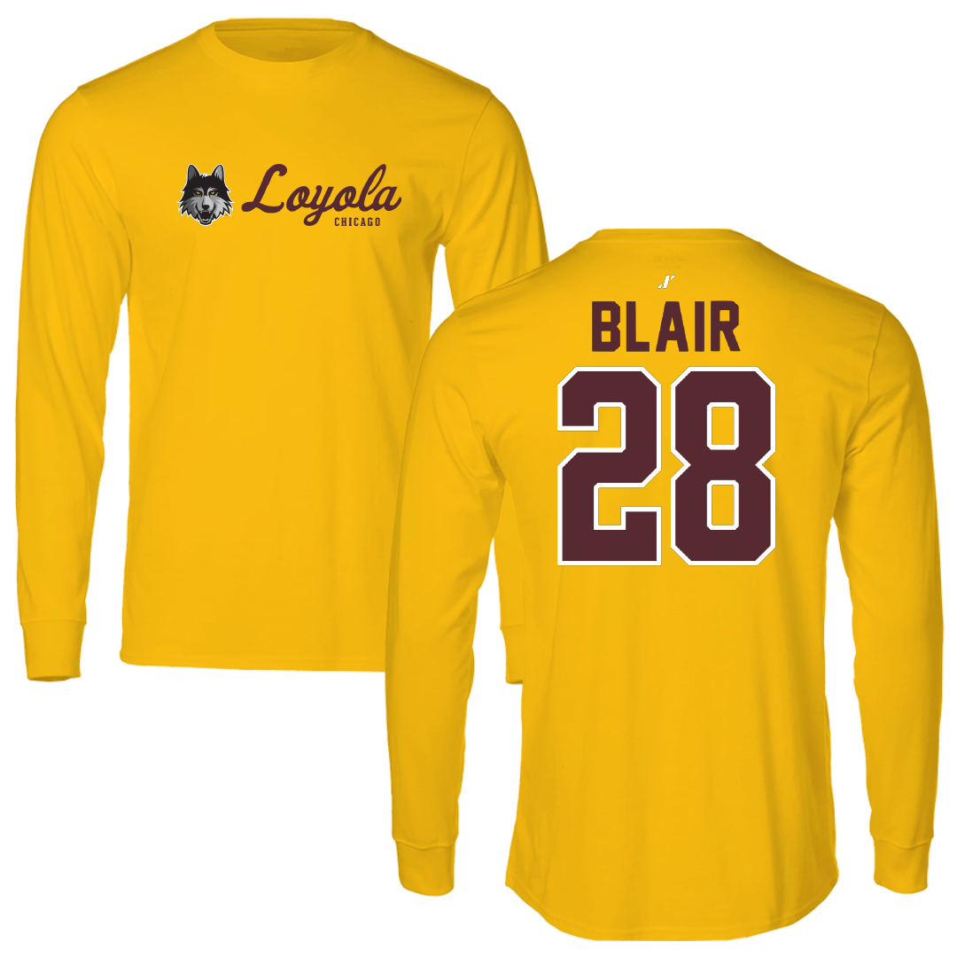 Loyola University-Chicago Soccer Gold General Long Sleeve - #28 Quinten Blair