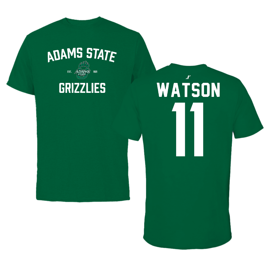 Adams State University Basketball Green General Tee - #11 Elaina Watson