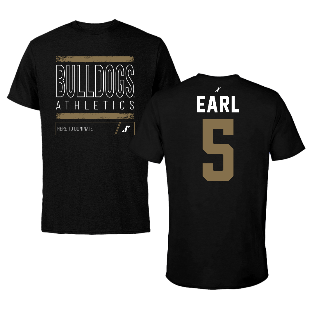 Bryant University Football Black Dominate Tee - #5 Joshua Earl