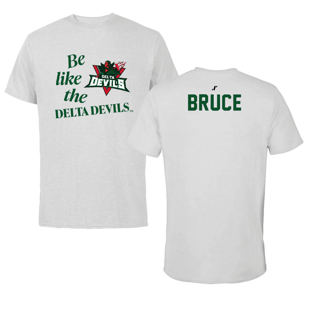 Mississippi Valley State University TF and XC Light Gray Be Like Us Performance Tee - Samara Bruce