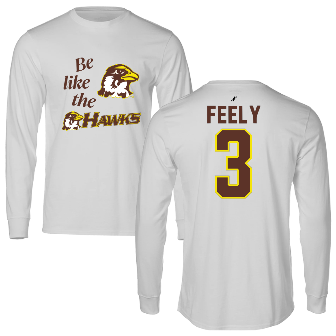Quincy University Volleyball Light Gray Be Like Us Performance Long Sleeve - #3 Dylan Feely