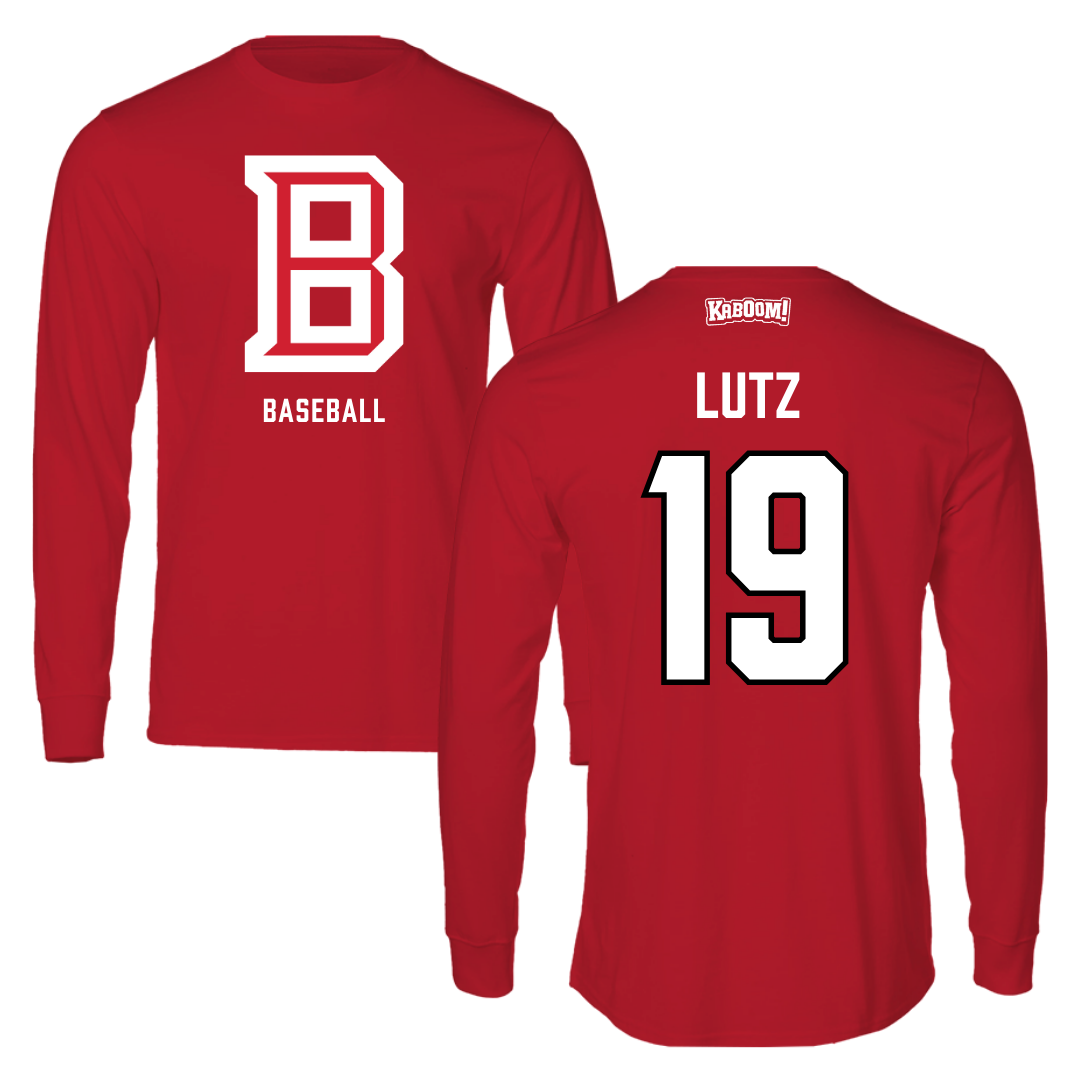 Bradley University Baseball Red Performance Long Sleeve - #19 Travis Lutz