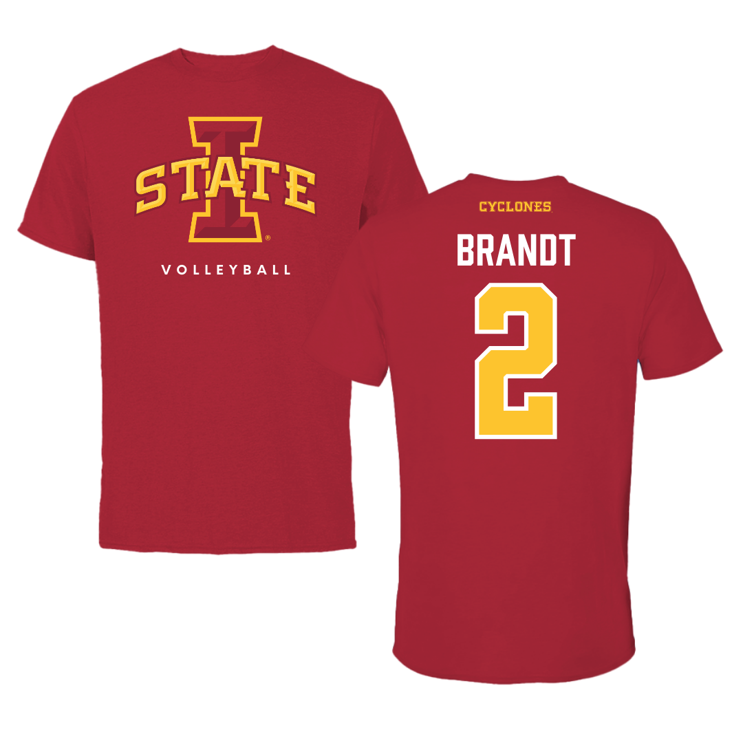 Iowa State University Volleyball Cardinal Tee - #2 Morgan Brandt