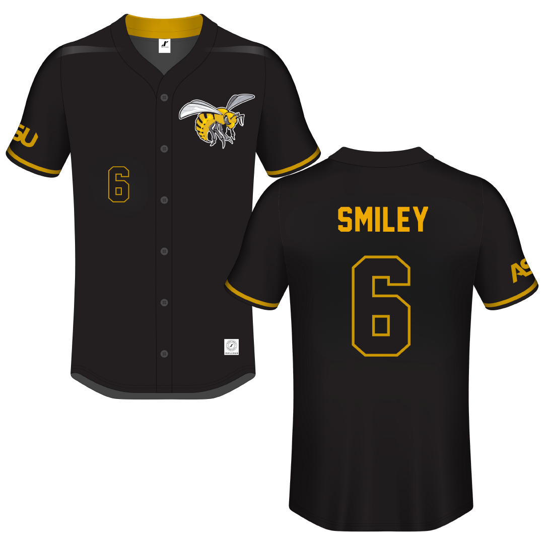 Alabama State University Black Button-Down Jersey - #6 Demarckus Smiley