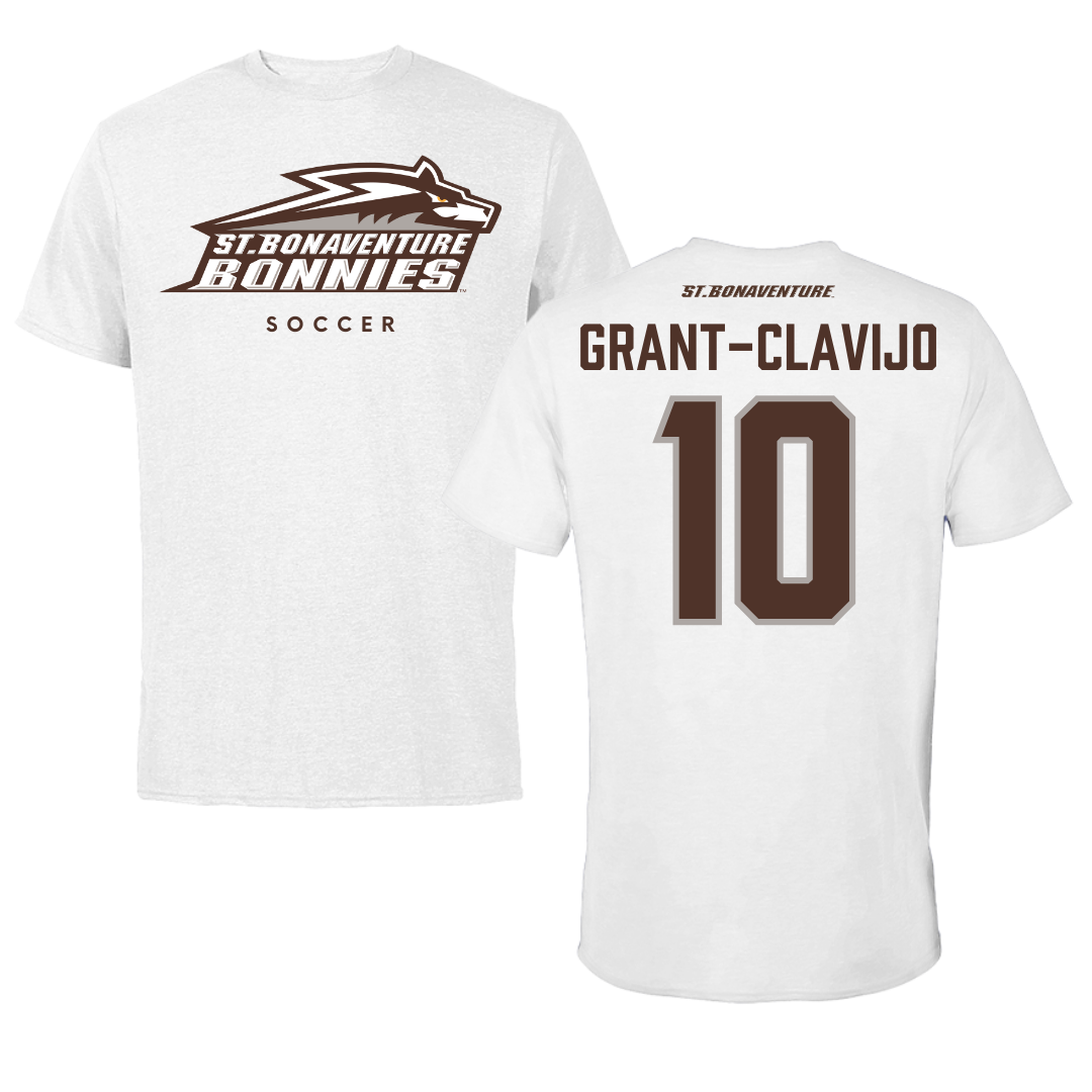 St. Bonaventure University Soccer White Performance Tee - #10 Allie Grant-Clavijo