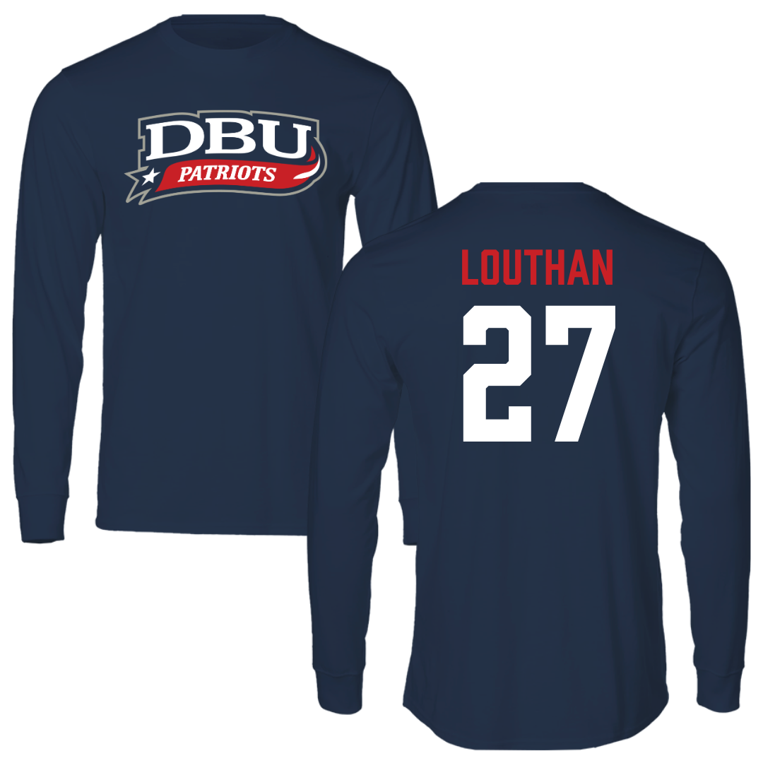 Dallas Baptist University Soccer Navy Long Sleeve - #27 Anne Louthan