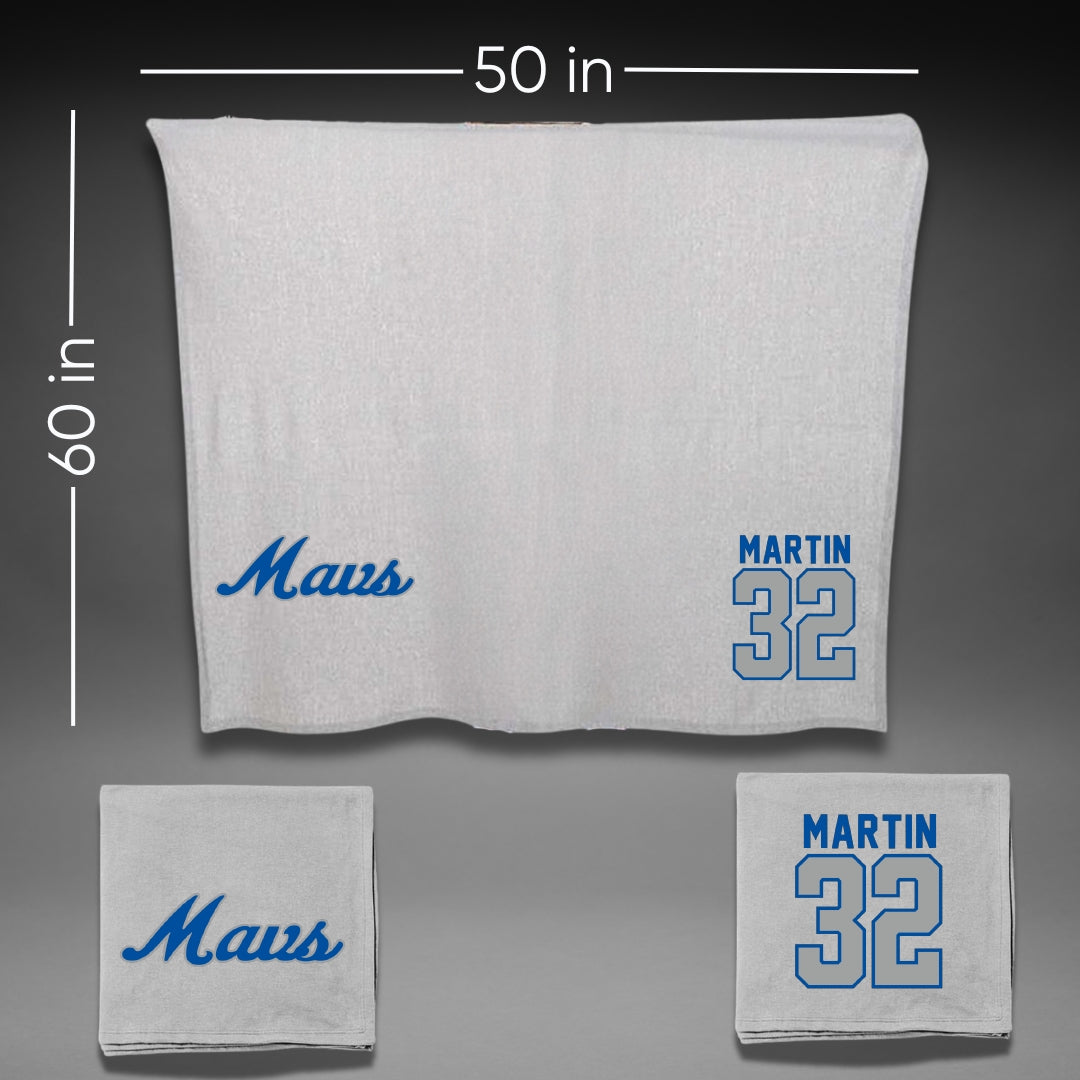 Mercy University Basketball Gray Blanket - #32 Gabrielle Martin