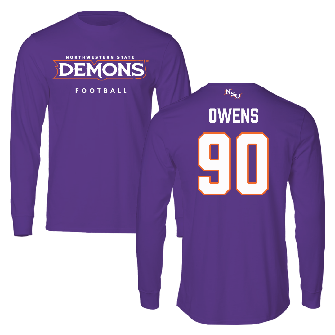Northwestern State University Football Purple Demons Performance Long Sleeve - #90 Chancellor Owens