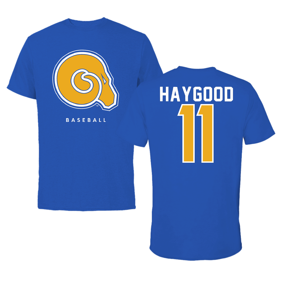 Albany State University Baseball Blue Tee - #11 Isaiah Haygood