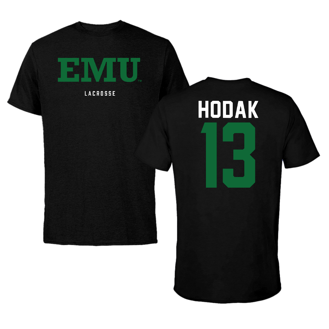 Eastern Michigan University Lacrosse Black Tee - #13 Haley Hodak