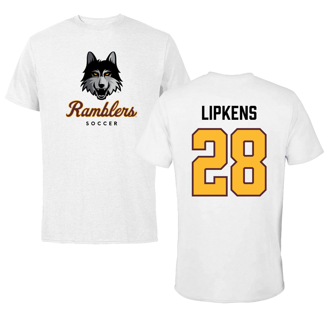 Loyola University-Chicago Soccer White Ramblers Tee - #28 Naya Lipkens