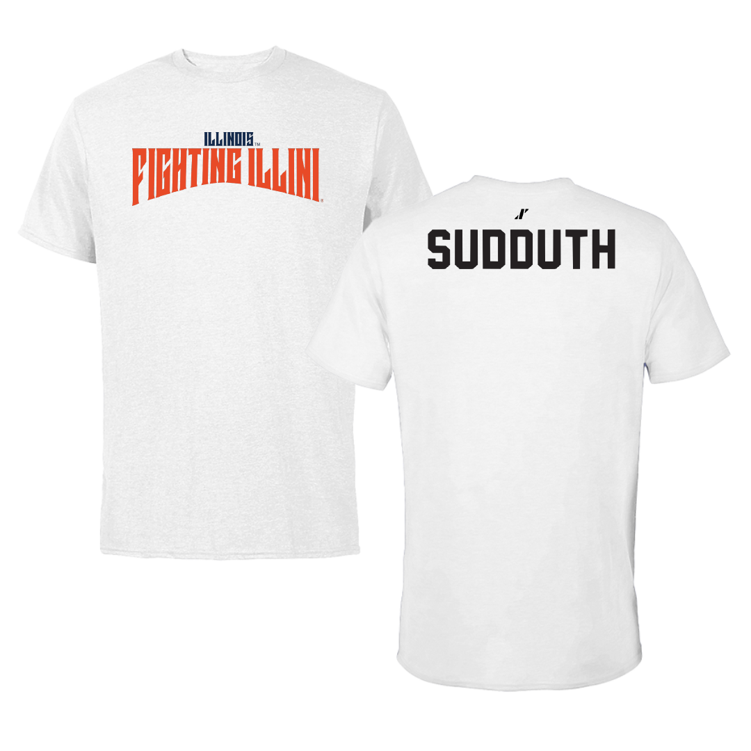 University of Illinois TF and XC White Classic Performance Tee - Tyler Sudduth
