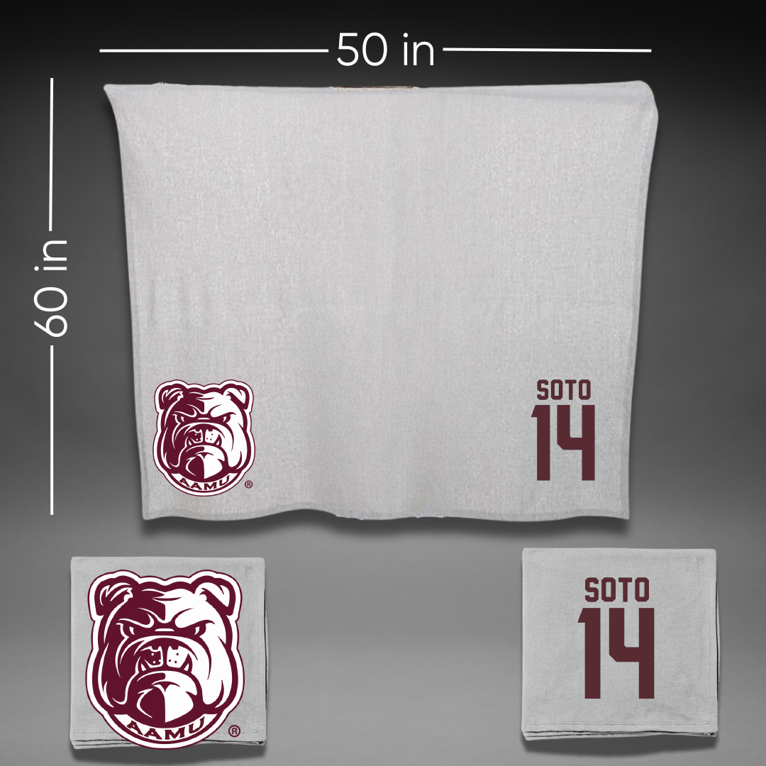 Alabama A&M University Baseball Gray Bulldog Blanket - #14 Christian Soto