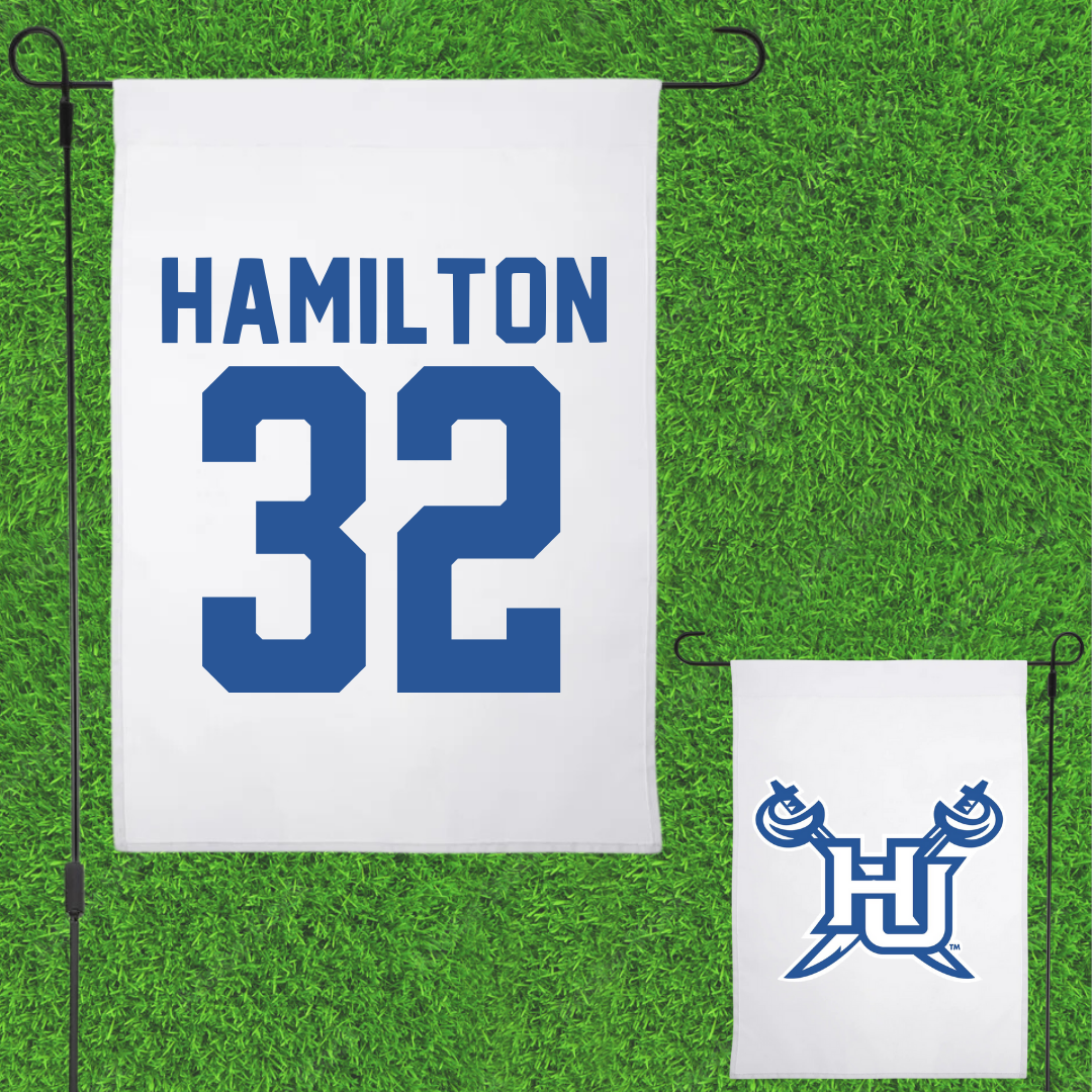 Hampton University Softball White Garden Flag - #32 Camryn Hamilton