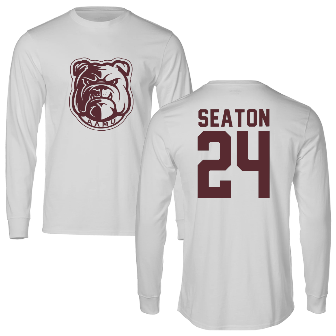 Alabama A&M University Baseball Light Gray Performance Long Sleeve - #24 Avery Seaton