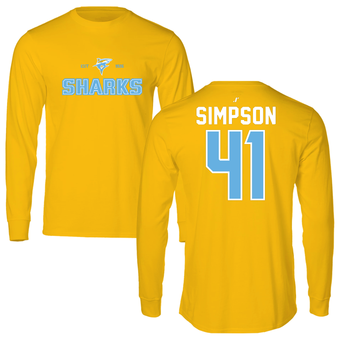 Long Island University Football Gold General Performance Long Sleeve - #41 Dylan Simpson