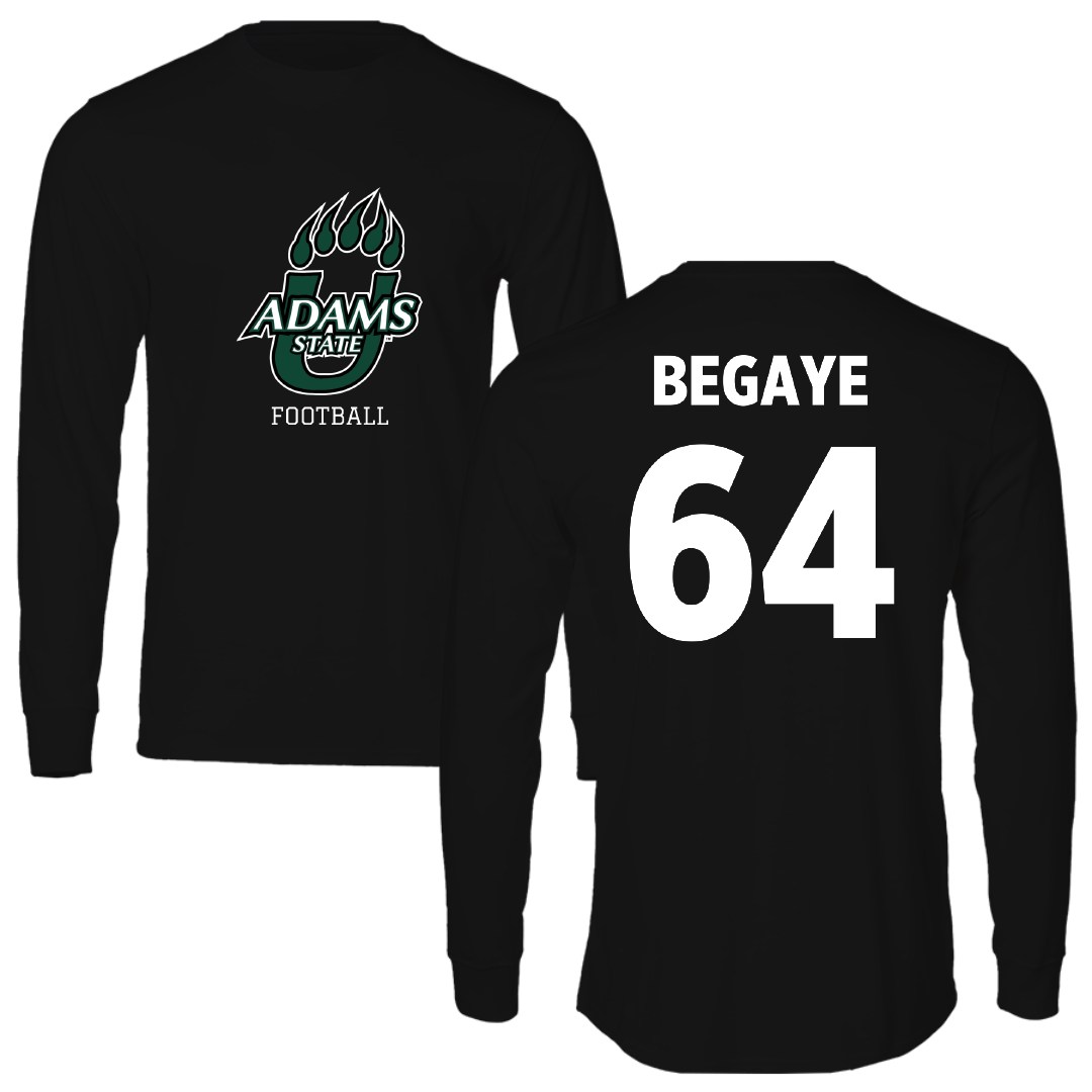 Adams State University Football Black State Performance Long Sleeve - #64 Tillton Begaye