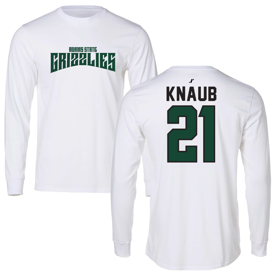 Adams State University Basketball White Classic Performance Long Sleeve - #21 Michael Knaub