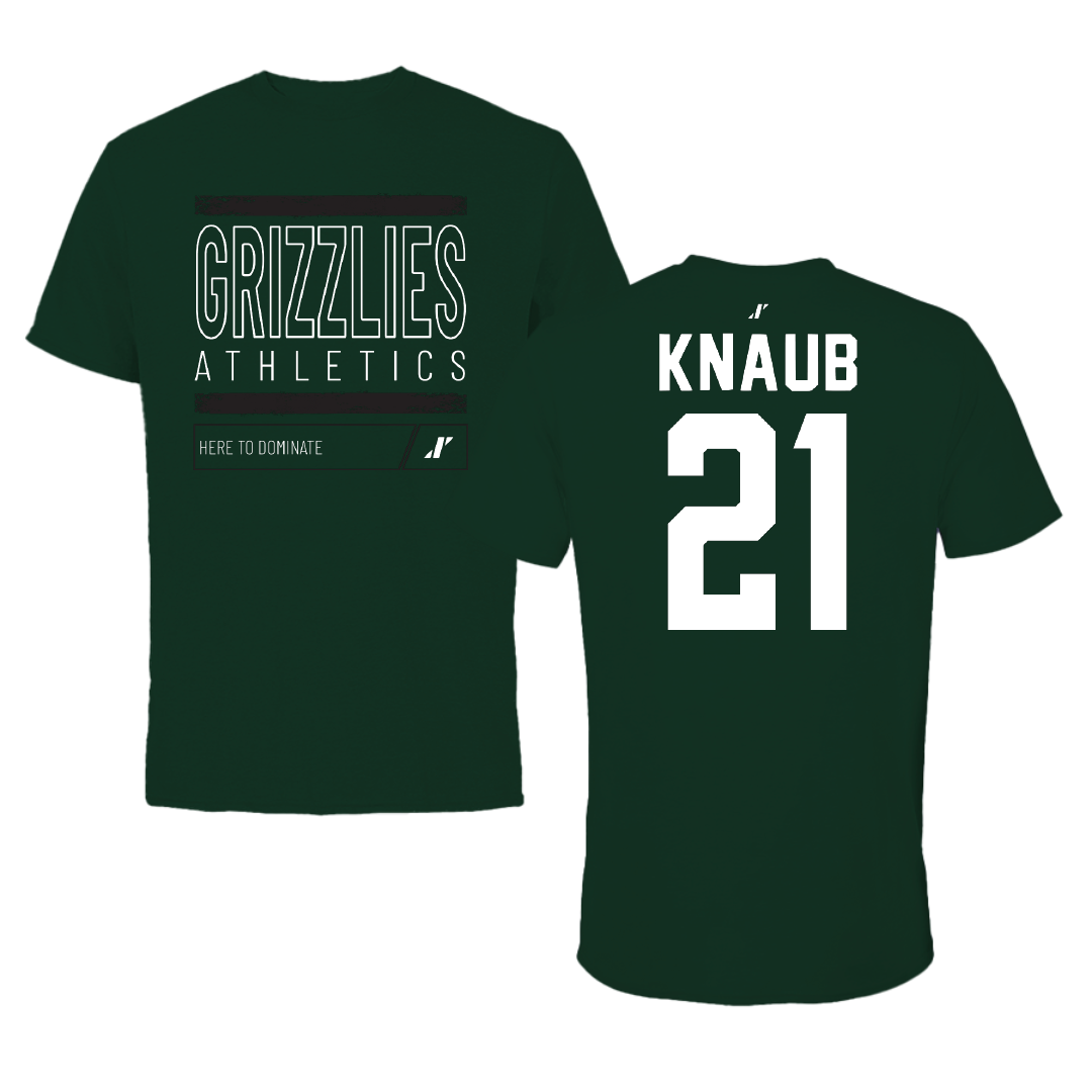 Adams State University Basketball Forest Green Dominate Tee - #21 Michael Knaub