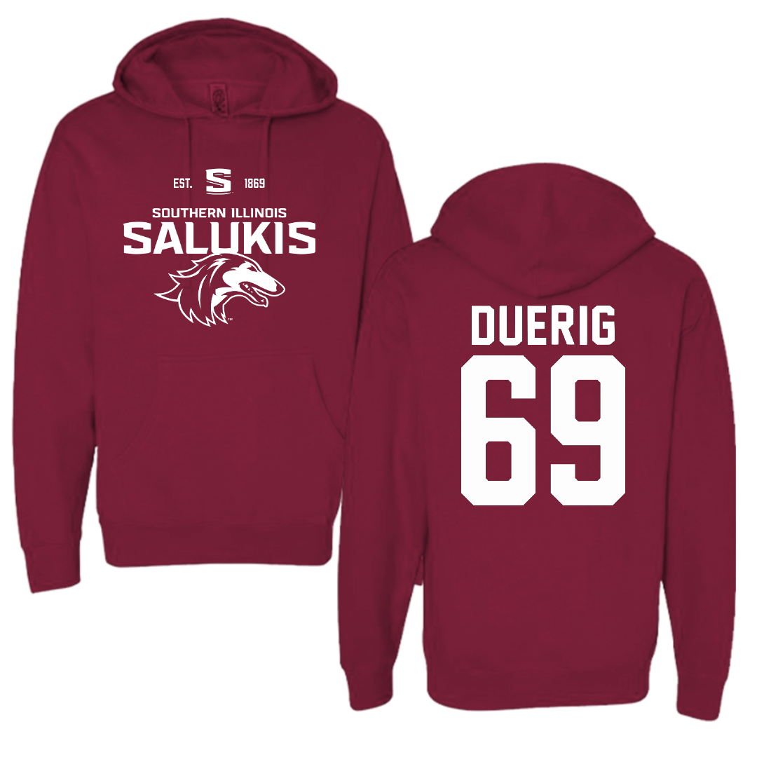 Southern Illinois University at Carbondale Football Maroon General Hoodie - #69 Aidan Duerig