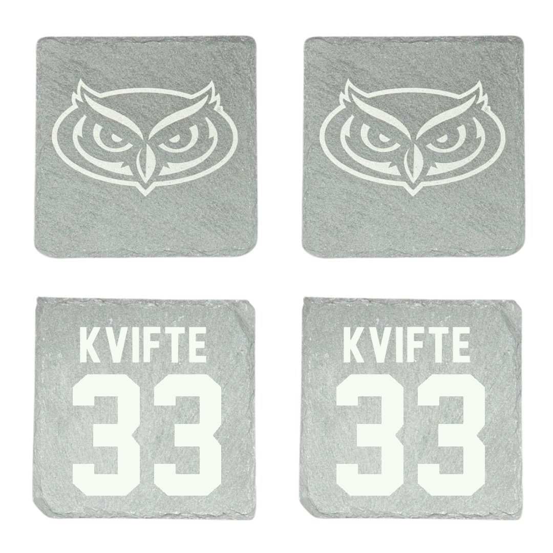 Florida Atlantic University Soccer Stone Coaster (4 Pack)  - #33 Noah Kvifte