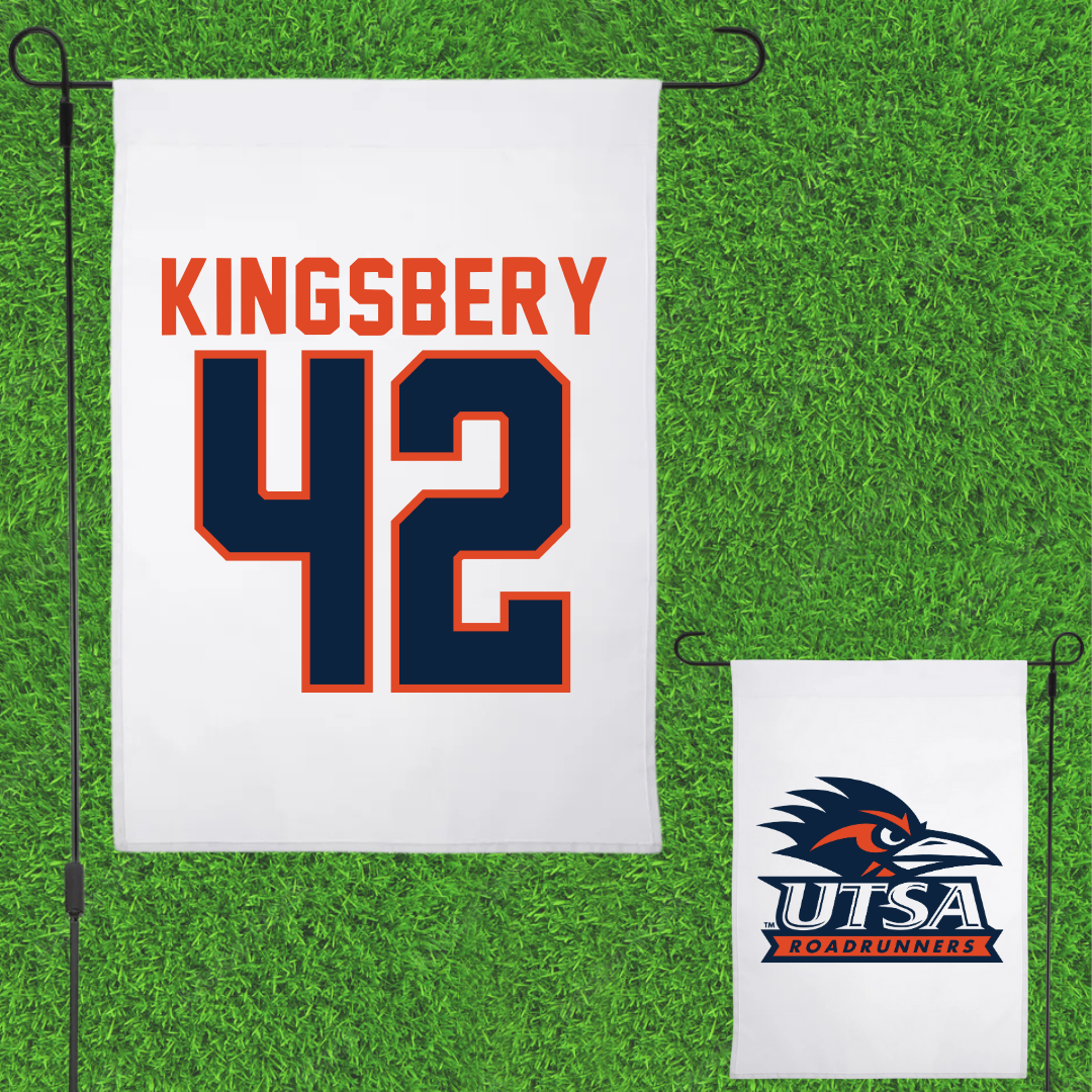 University of Texas at San Antonio Baseball White Garden Flag - #42 Fischer Kingsbery