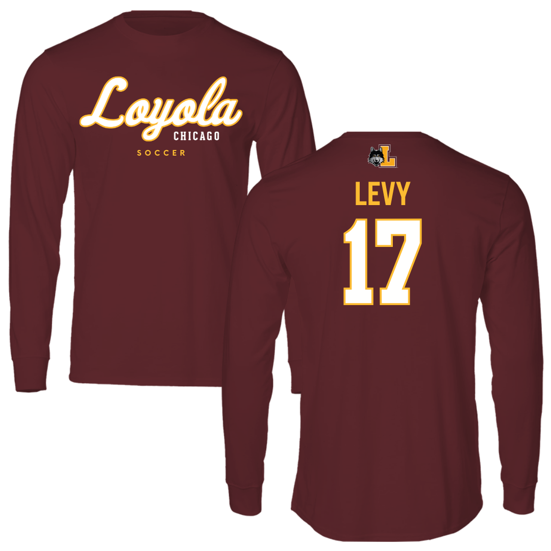 Loyola University-Chicago Soccer Maroon Block Long Sleeve - #17 Dylan Levy