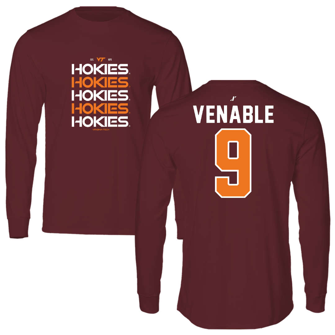 Virginia Tech Basketball Maroon General Long Sleeve - #9 Conner Venable