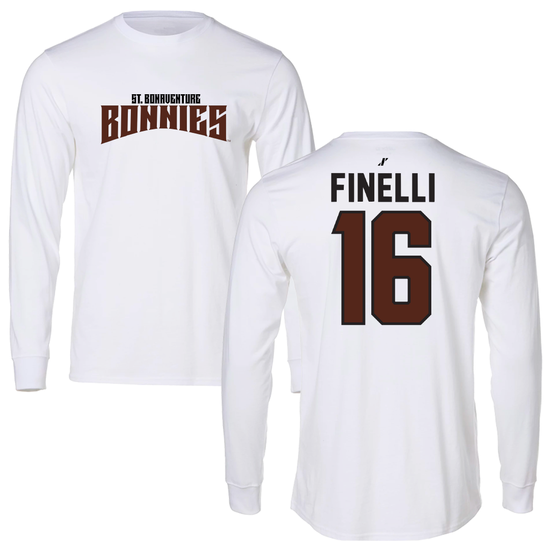 St. Bonaventure University Soccer White Classic Long Sleeve - #16 Luc Finelli