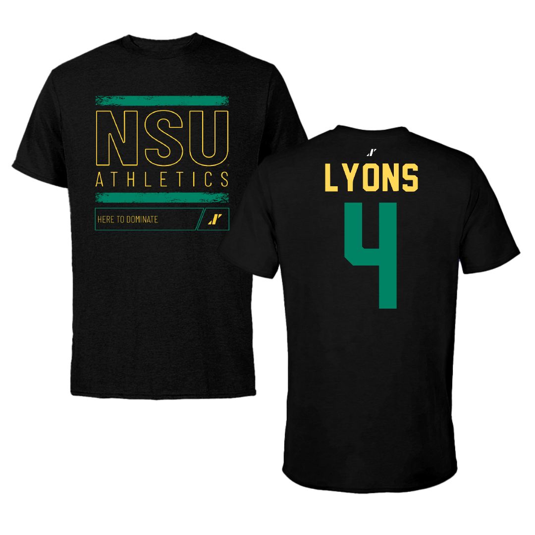 Norfolk State University Volleyball Black Dominate Tee - #4 Jordan Lyons