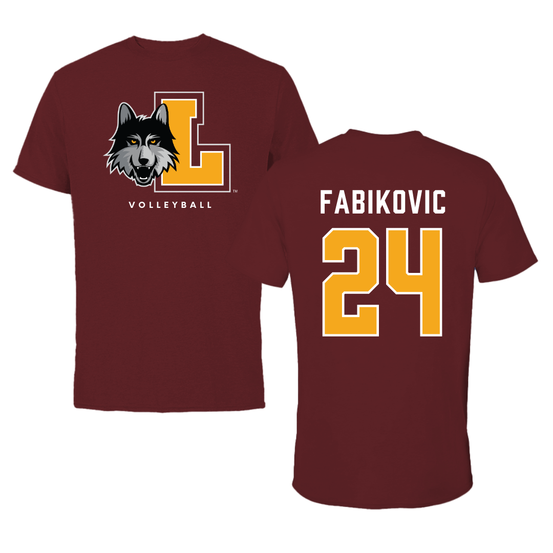 Loyola University-Chicago Volleyball Maroon Mascot Tee - #24 Daniel Fabikovic