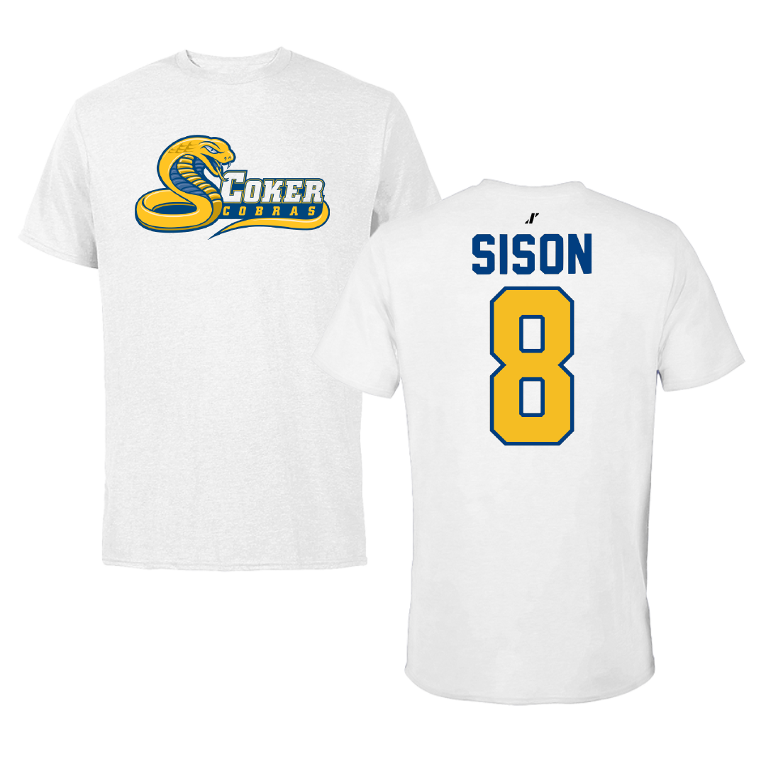 Coker University Acrobatics & Tumbling White Performance Tee - #8 Olivia Sison