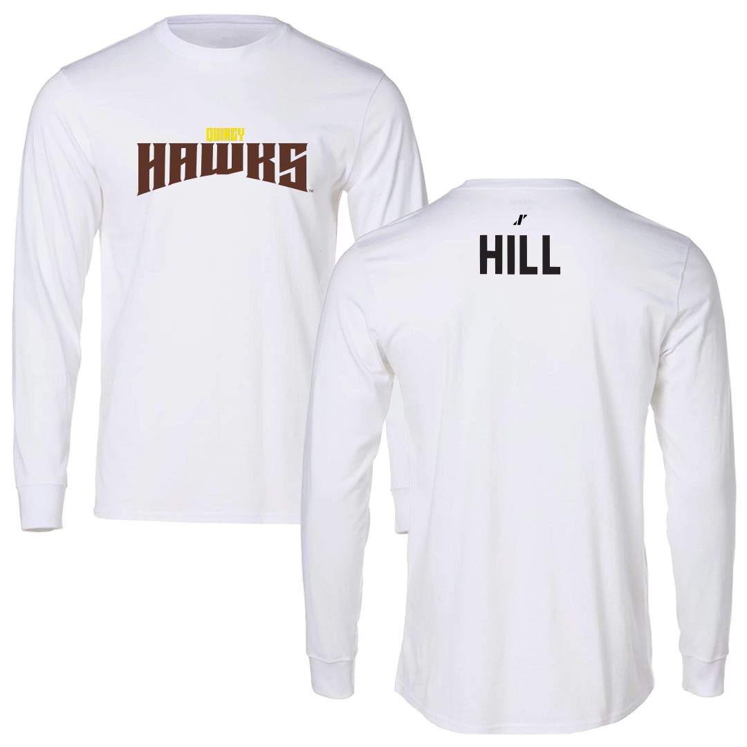 Quincy University Wrestling White Classic Long Sleeve - Isaiah Hill