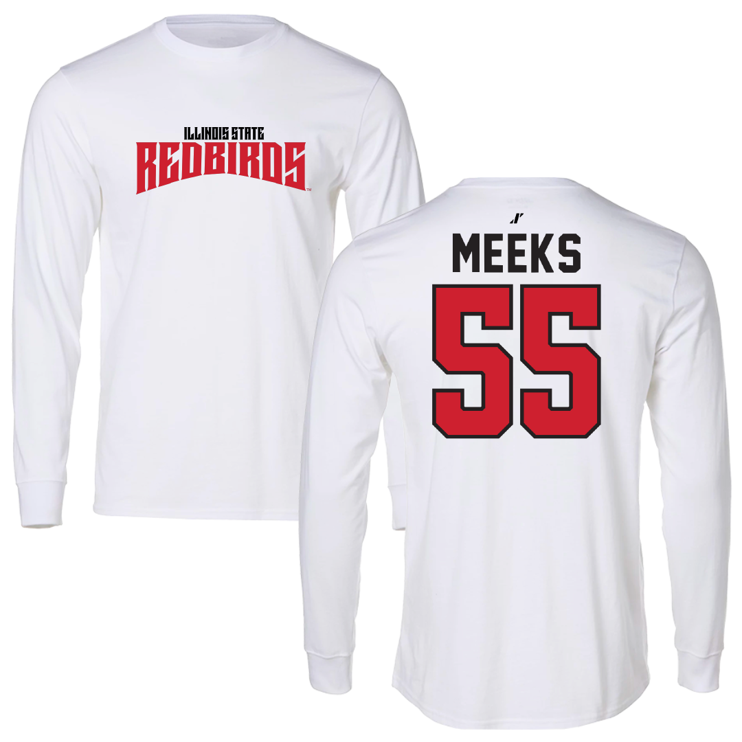Illinois State University Softball White Classic Performance Long Sleeve - #55 Hannah Meeks