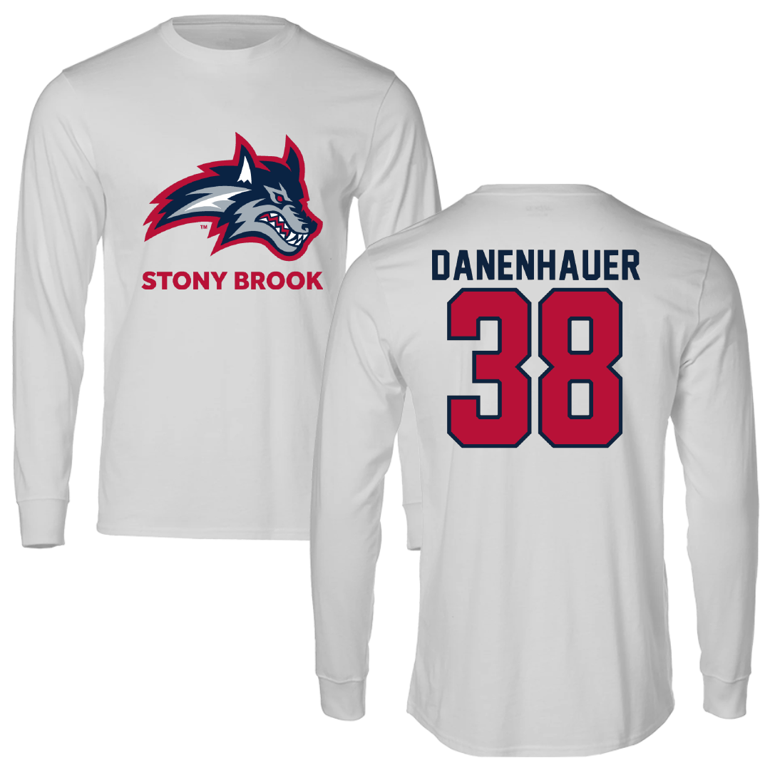 Stony Brook University Football Light Gray Performance Long Sleeve - #38 Sid Danenhauer