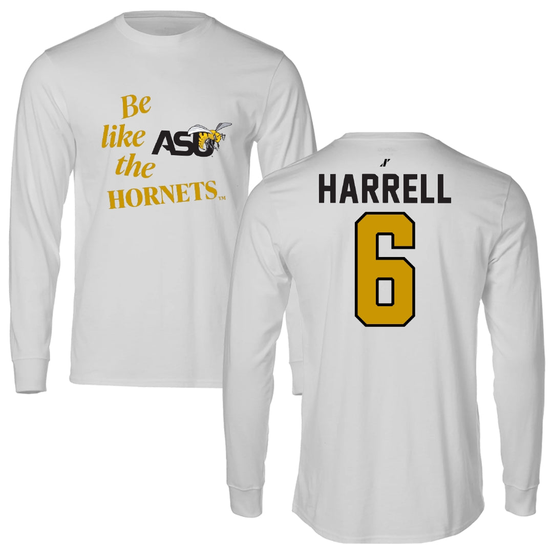 Alabama State University Football Light Gray Be Like Us Performance Long Sleeve - #6 Ajai Harrell